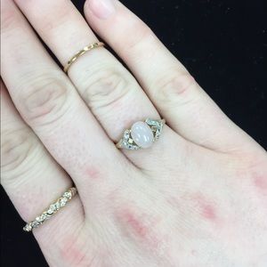 10k Yellow Gold Rose Quartz Ring
